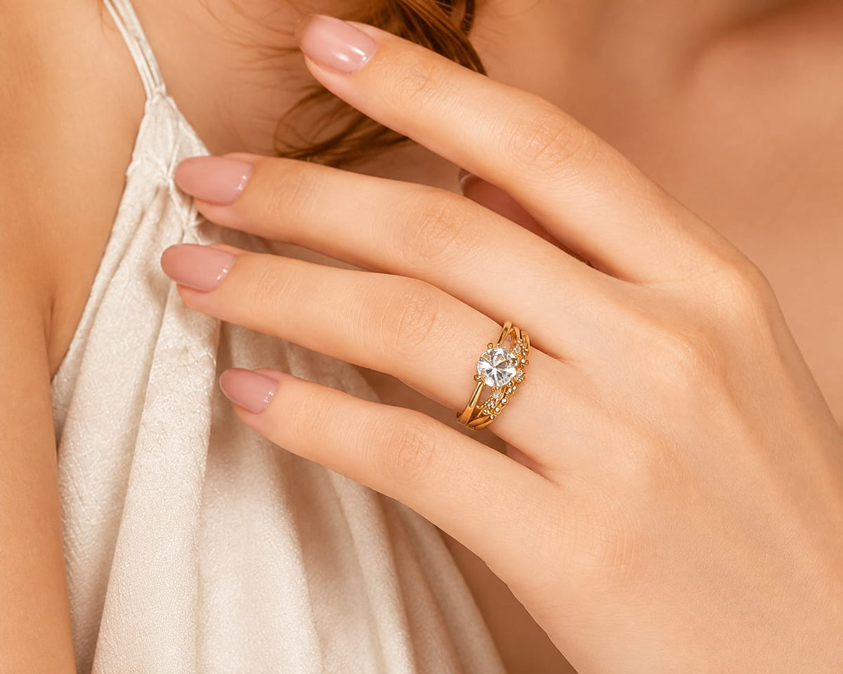 Regal Crystal Adjustable Ring