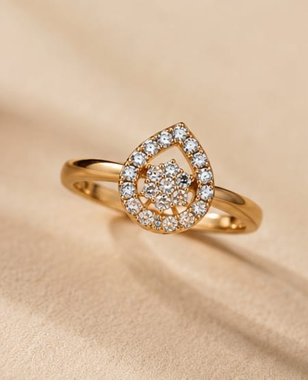 Elegant Pear Drop Ring