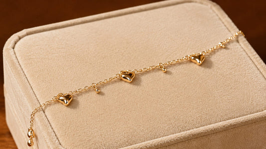 Golden Heart Charm Bracelet