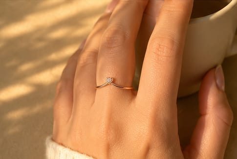 Crystal Heart Adjustable Ring