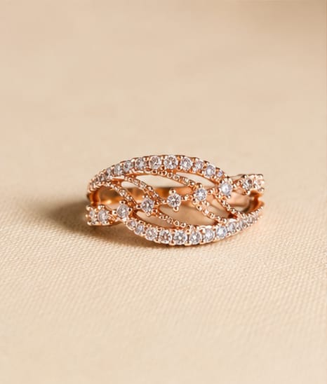 Rose Infinity Crystal Ring