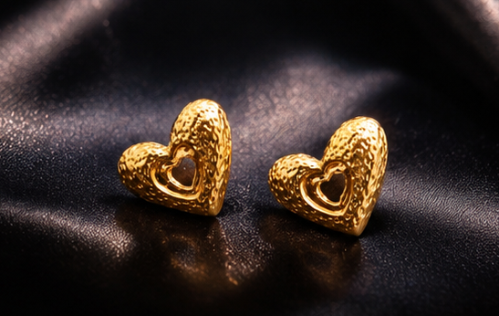 Luxe Heart Stud Earrings