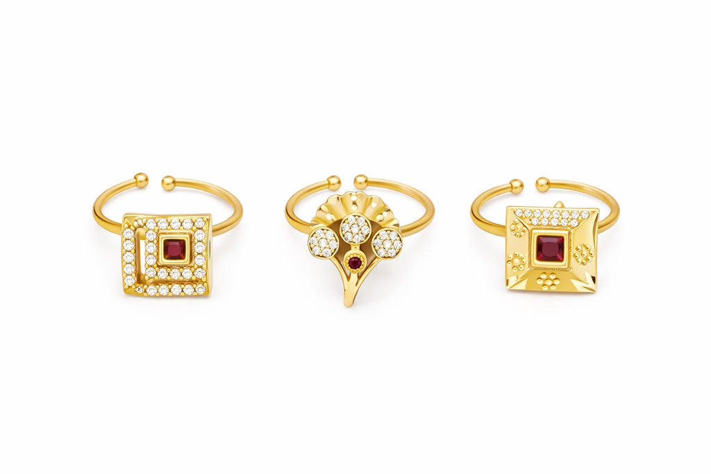 Fancy Gold  Plated Ring Set