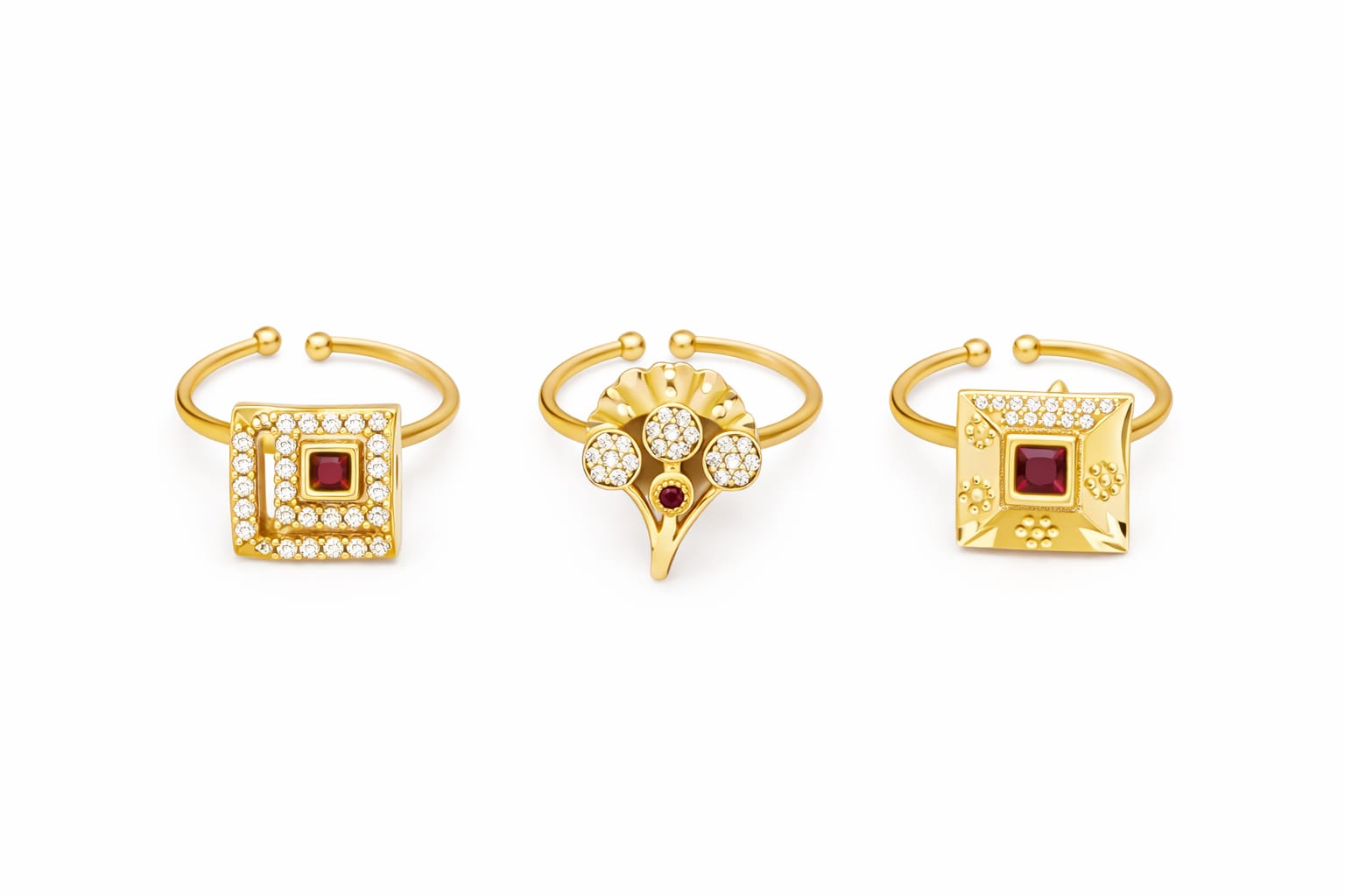 Fancy Gold  Plated Ring Set