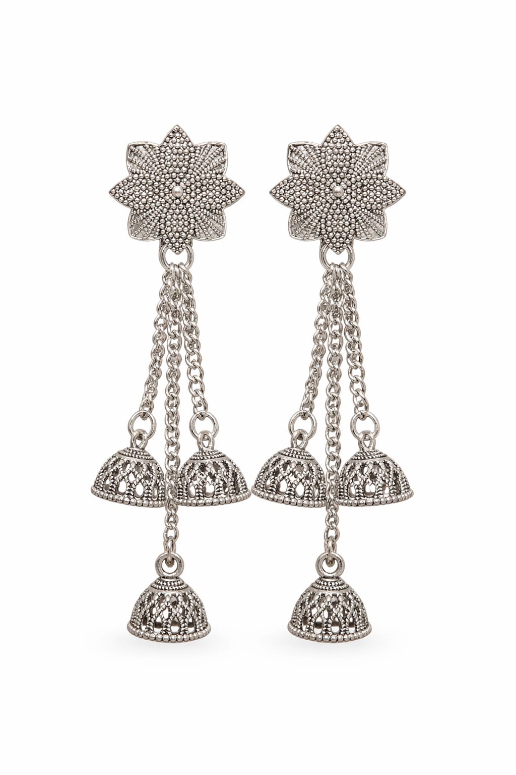 Combo of 4 Pair latest Traditional butter fly Silver Jhumki Earring for women/girls