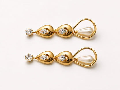 Royale Golden Pearl Earrings