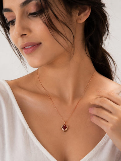 Royal Ruby Heart Necklace