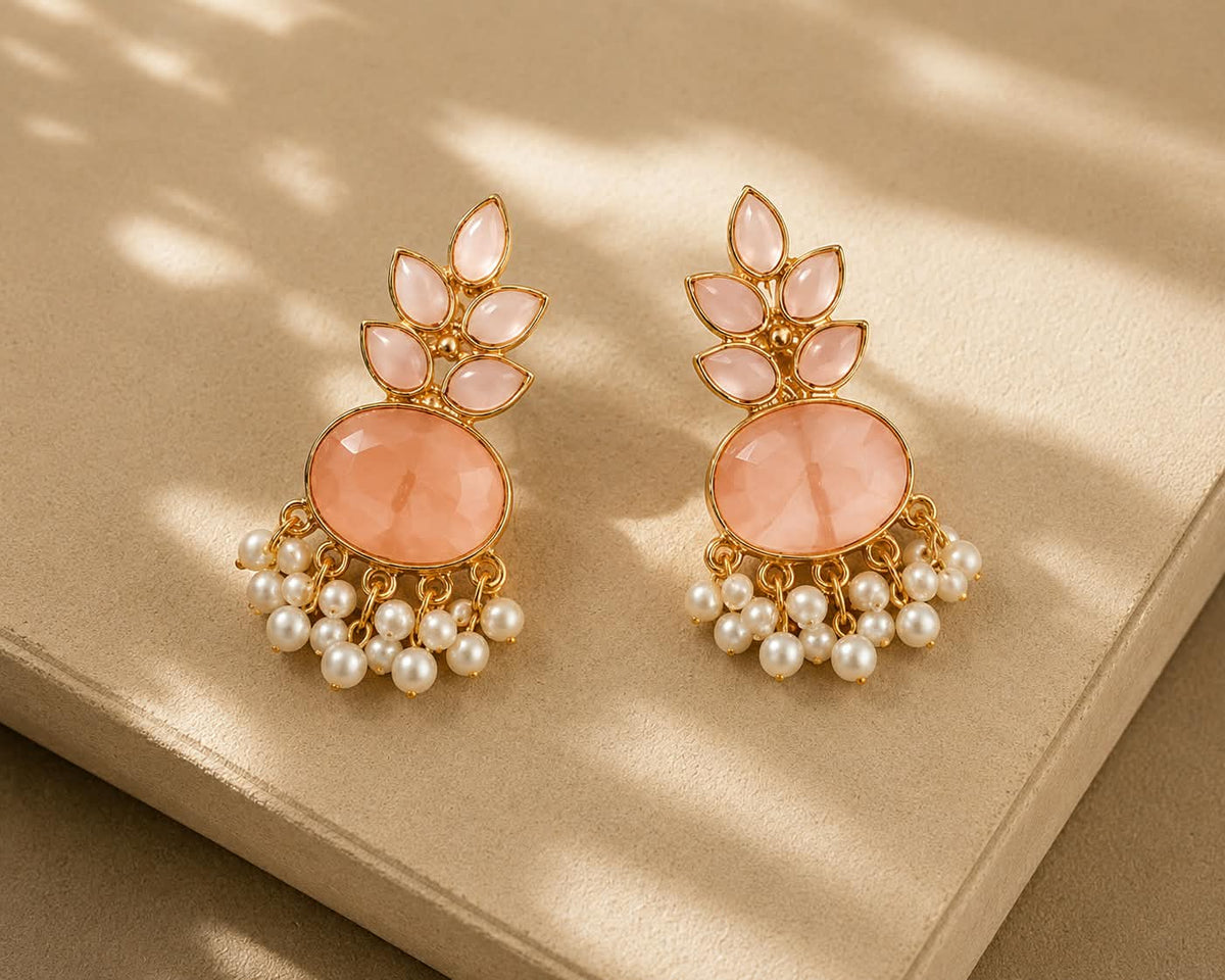 Blush Pearl Chandelier Earrings