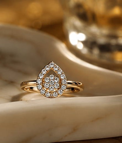 Elegant Pear Drop Ring