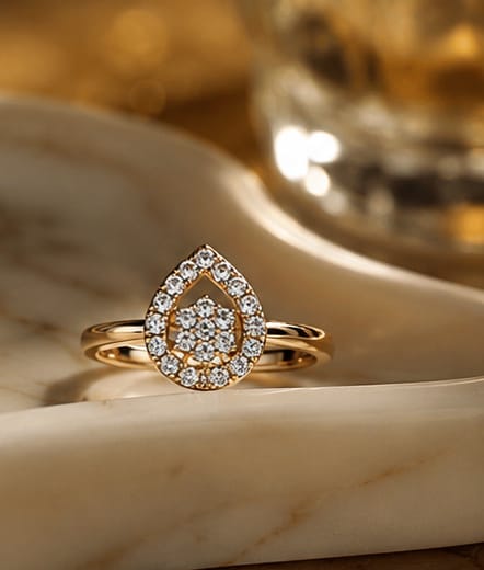 Elegant Pear Drop Ring