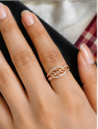 Rose Infinity Crystal Ring