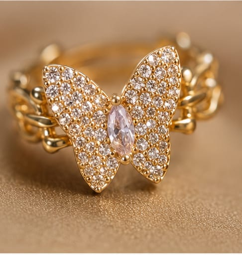 Starlight Butterfly Adjustable Ring