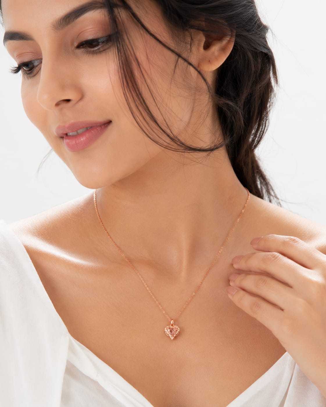Blush Heart Crystal Necklace
