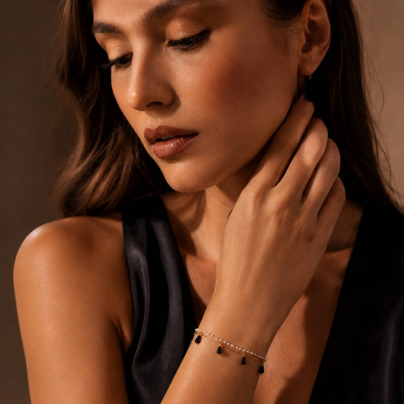 Obsidian Drop Bracelet