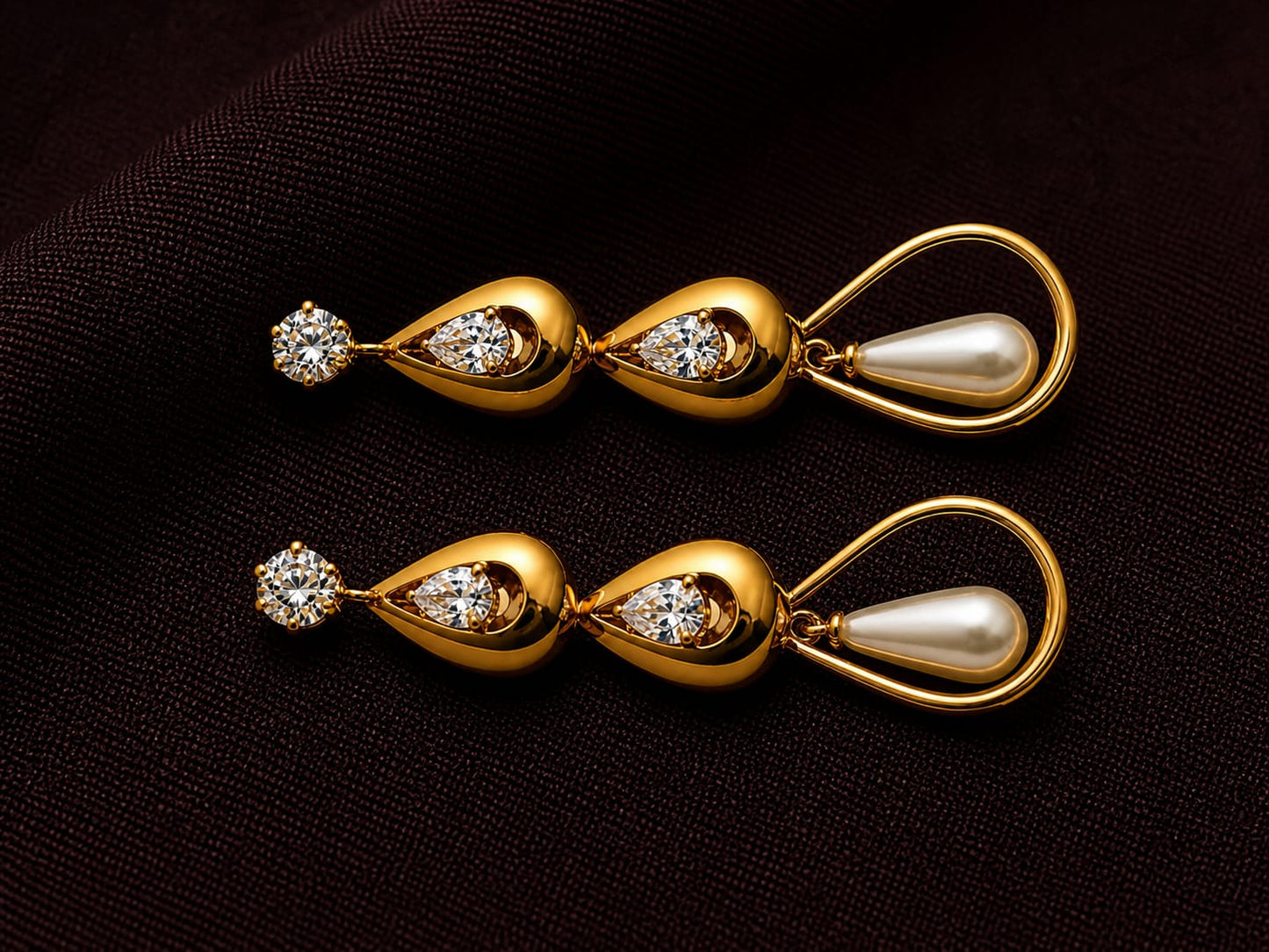 Royale Golden Pearl Earrings
