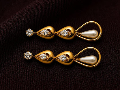 Royale Golden Pearl Earrings