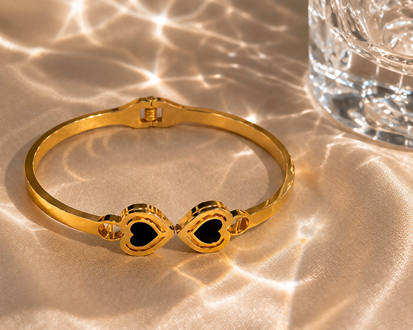 Golden Twin Hearts Bracelet