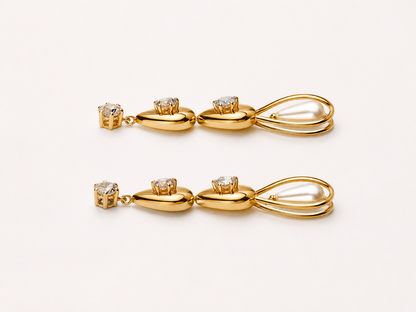 Royale Golden Pearl Earrings