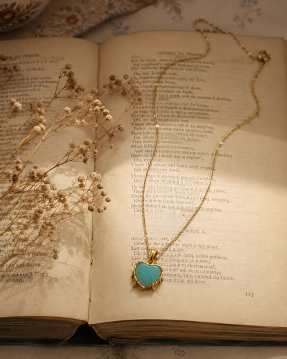 Celeste Dual-Side Heart Pendant Necklace