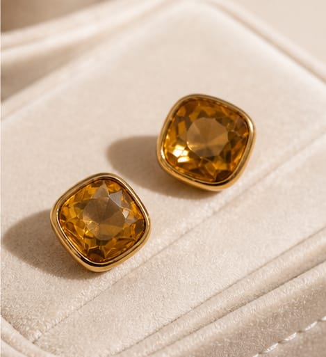Aura Gemstone Stud Earrings Collection
