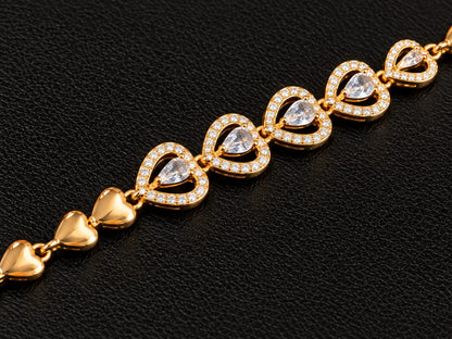 Heart Drop Gold Bracelet