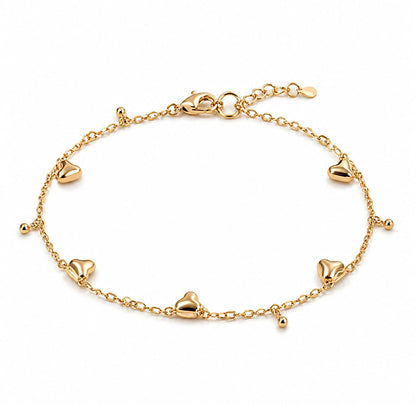 Golden Heart Charm Bracelet