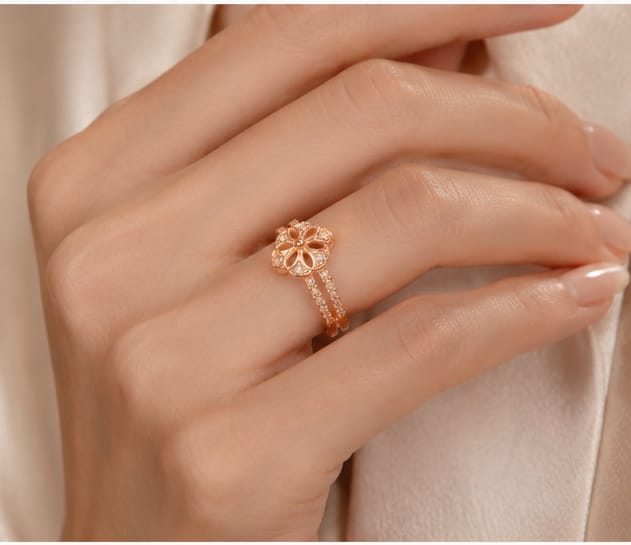 Rose Gold Flower Ring