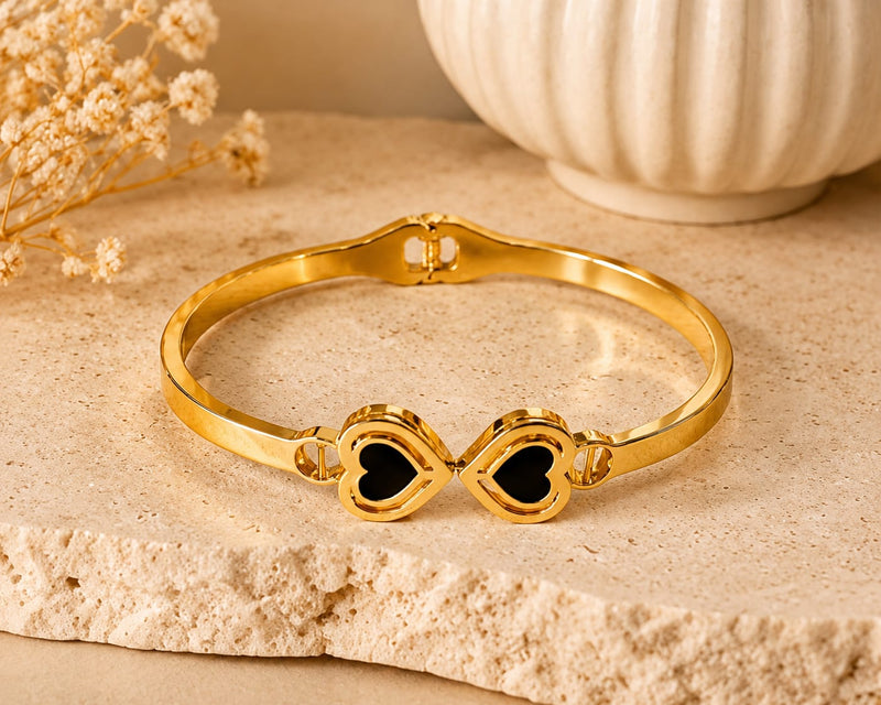 Golden Twin Hearts Bracelet