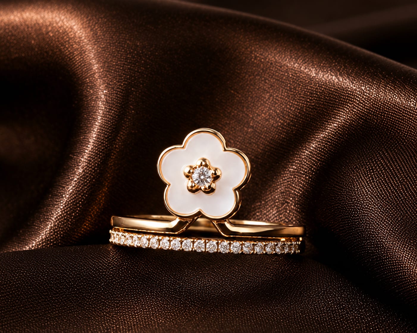 White Blossom Adjustable Ring