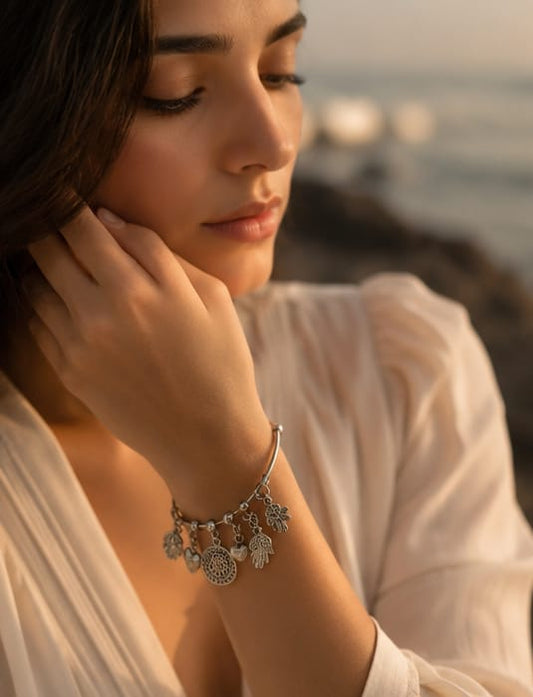 Vintage Heart Charm Bracelet