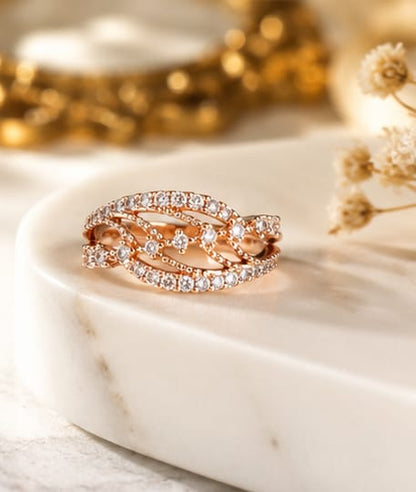Rose Infinity Crystal Ring