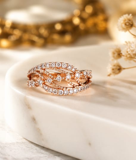 Rose Infinity Crystal Ring