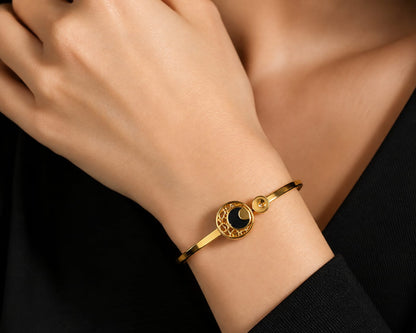 Midnight Crescent Gold Bracelet
