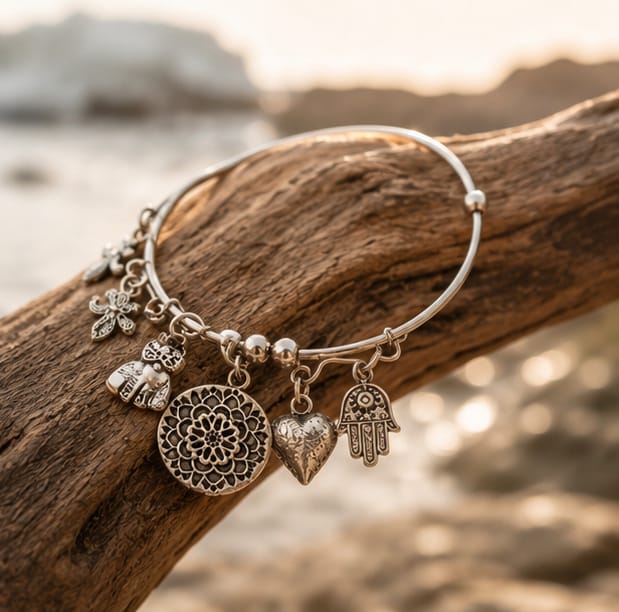 Vintage Heart Charm Bracelet