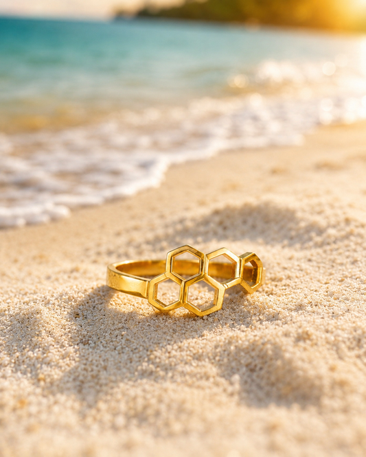 Hexagon Charm Ring
