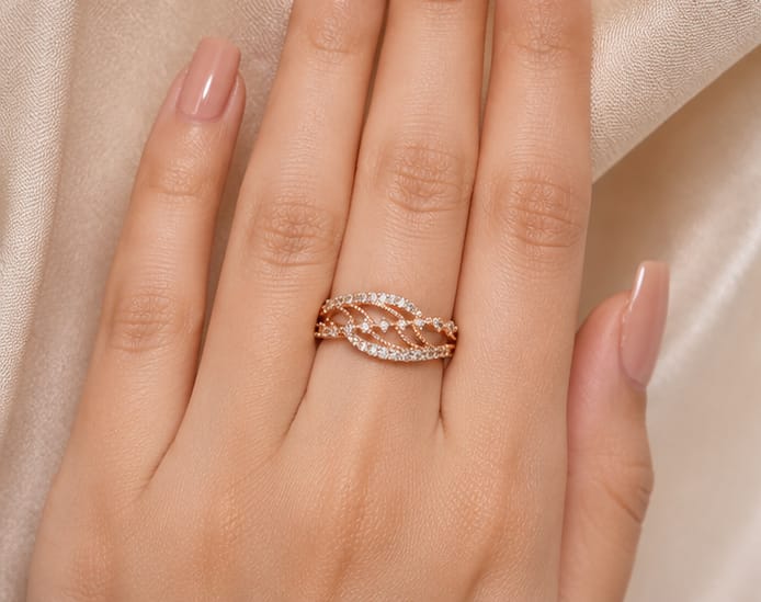 Rose Infinity Crystal Ring