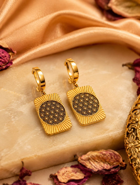 Royal Sunburst Drop Earrings