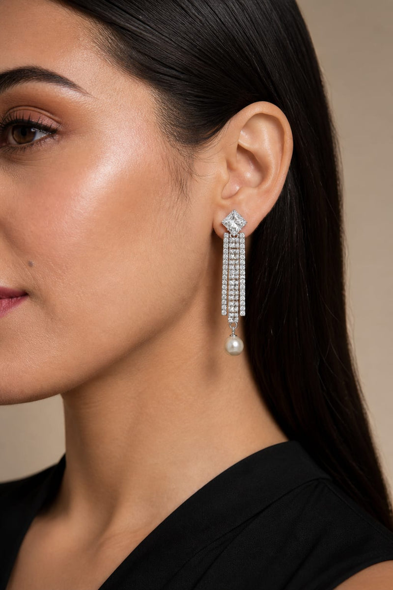 Luna Crystal Pearl Earrings