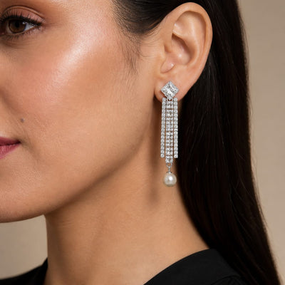 Luna Crystal Pearl Earrings