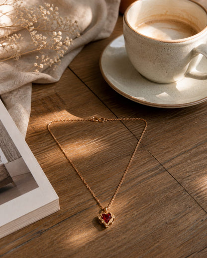 Royal Ruby Heart Necklace