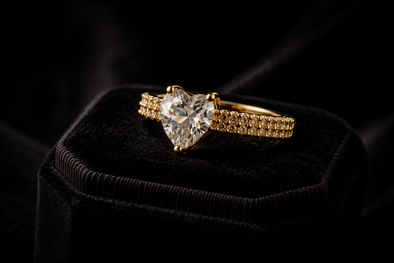 Eterna Heart Crystal Adjustable Ring