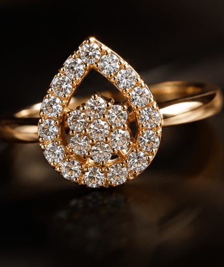 Elegant Pear Drop Ring