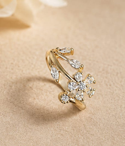 Luxe Vine Crystal Ring