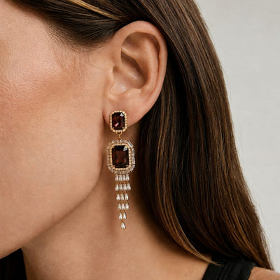 Ruby Cascade  Earrings