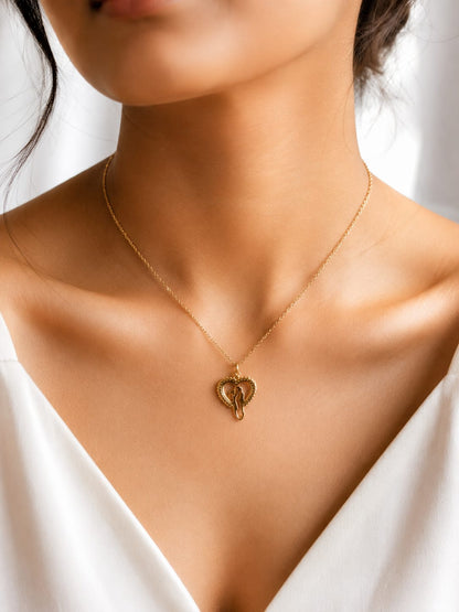 Golden Love Lock Necklace