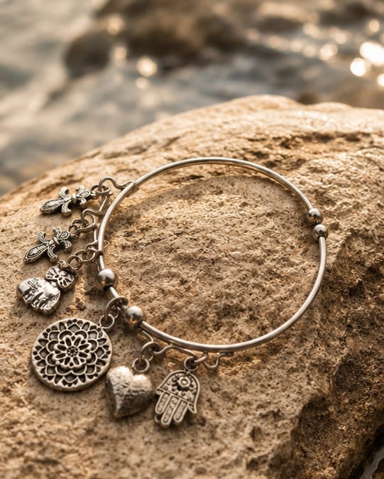 Vintage Heart Charm Bracelet