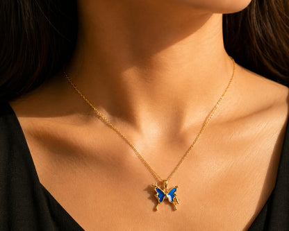 Azure Butterfly Necklace