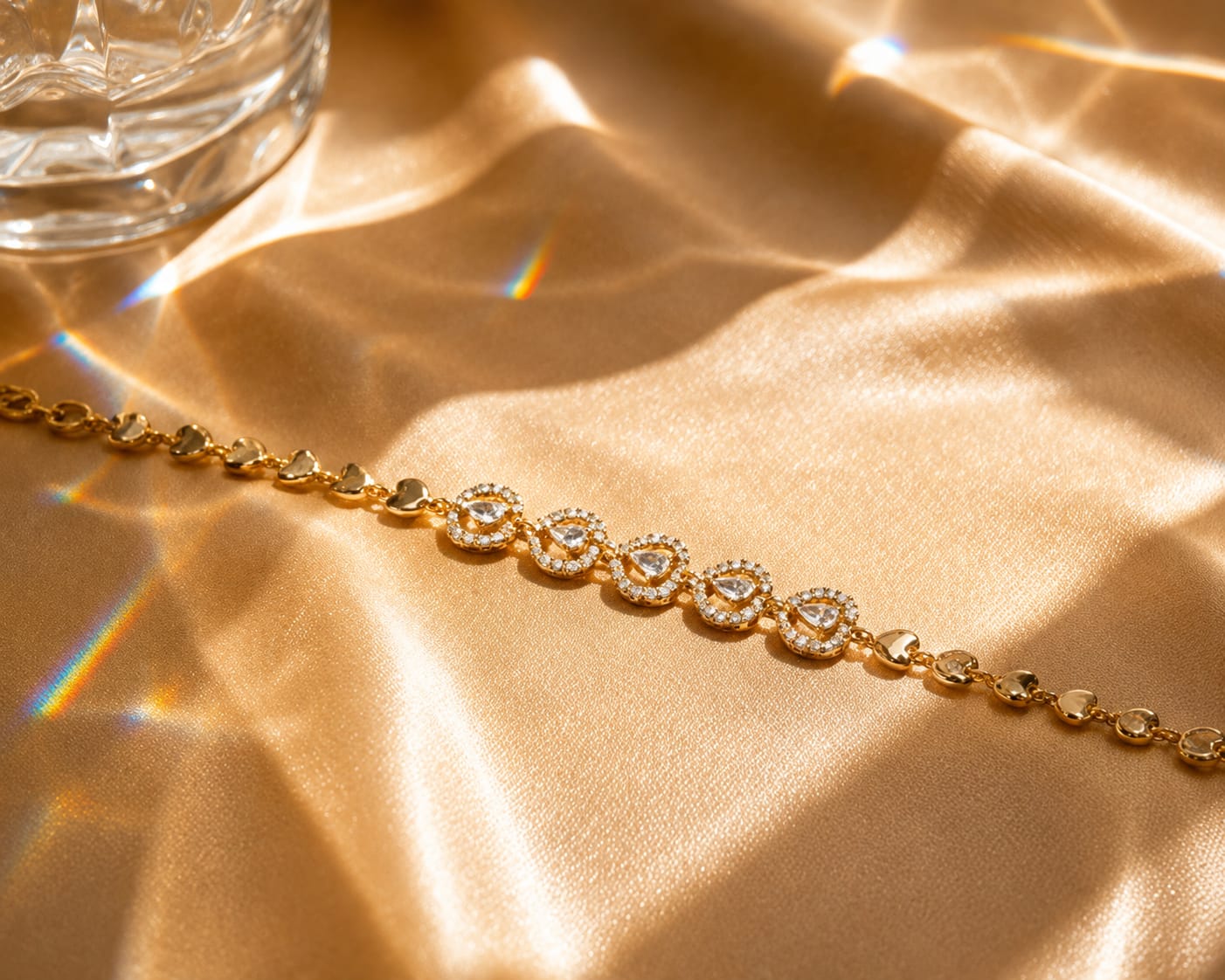 Heart Drop Gold Bracelet