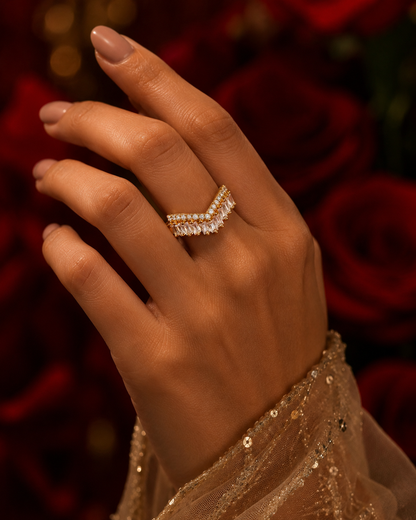 Crystal Crown Adjustable Ring
