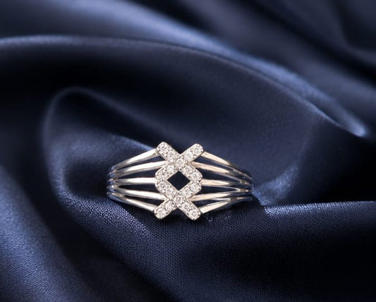 Infinity Cross Crystal Ring